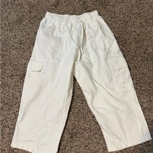 White Cargo Pants Capris
